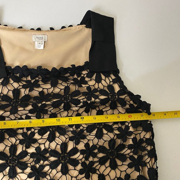 HOSS INTROPIA WOMAN’S BLACK & NUDE CROCHET LACE LINED DRESS SIZE 40. - Picture 9 of 11
